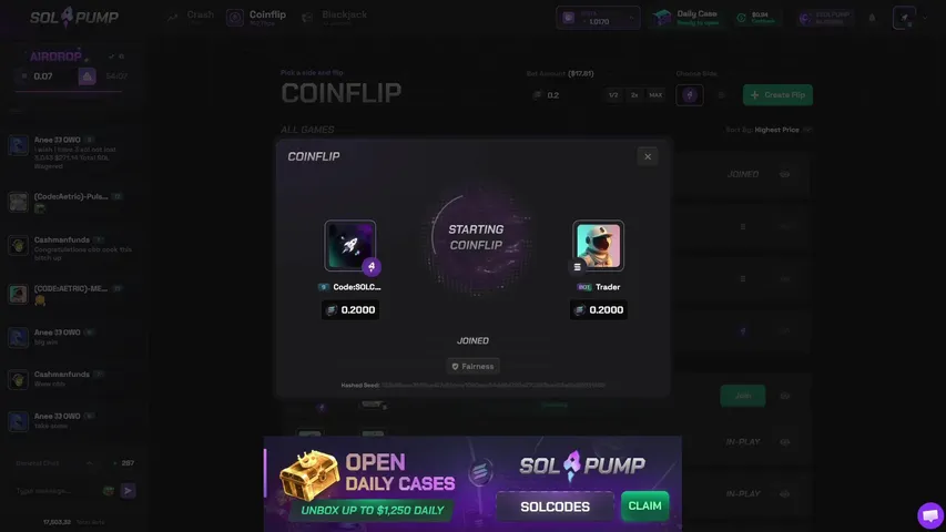 (FREE Solana) Solpump — 24/7 Crash, Coinflip, Blackjack & Jackpot 🚀 | !solpump