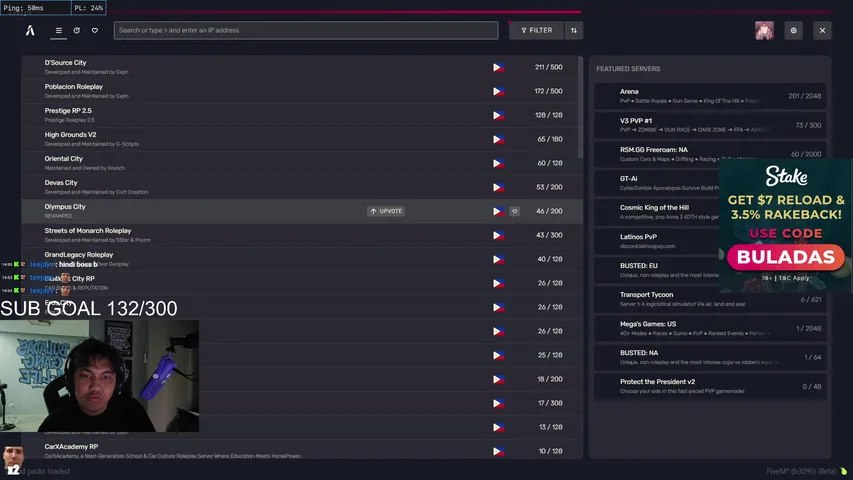 ALL IN PUSTA KUKUYS 🎁NEW ERA ROLEPLAY🎁SUB GOAL 132/400🎁!cashin !stake !leaderboard