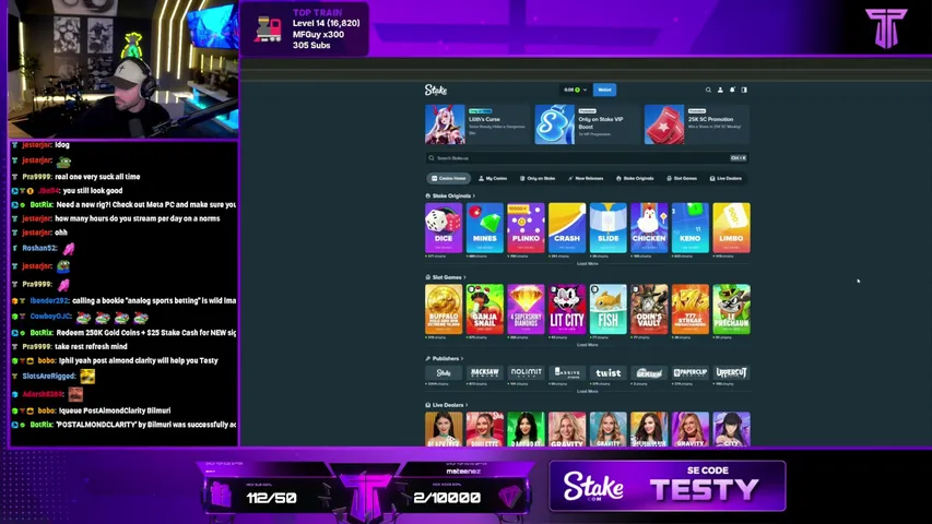 testy playing Slots & Casino - Live Casino Stream