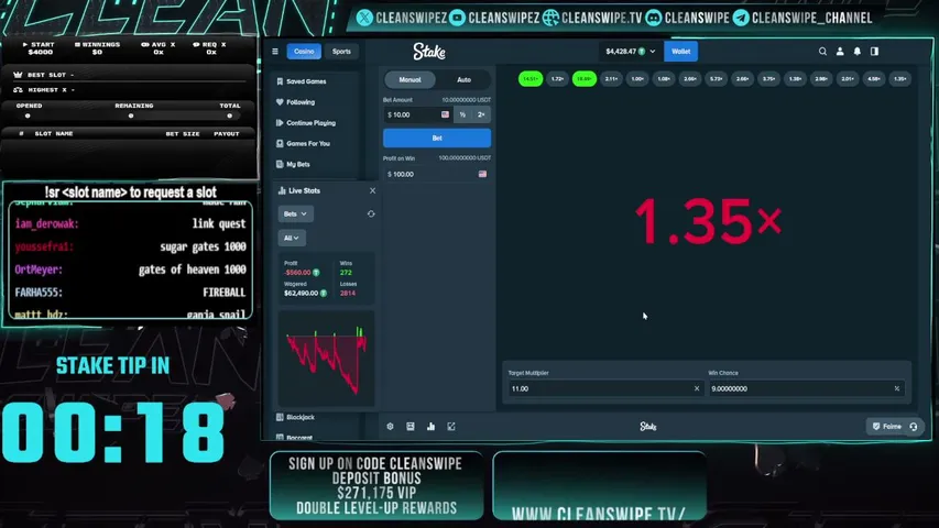 cleanswipe playing Slots & Casino - Live Casino Stream