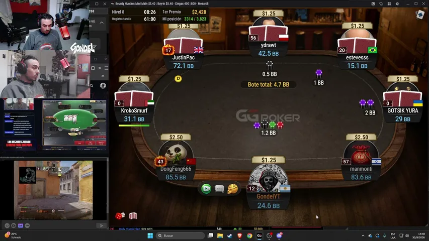 Gondel playing Poker - Live Casino Stream