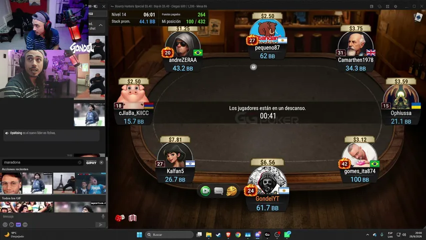 Gondel playing Poker - Live Casino Stream