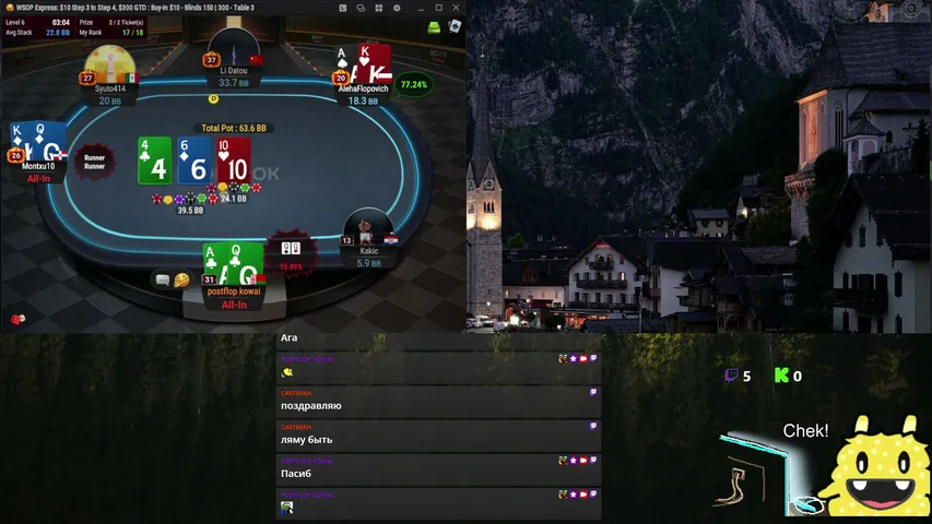 postfl0p-kowai playing Monopoly Poker - Live Casino Stream