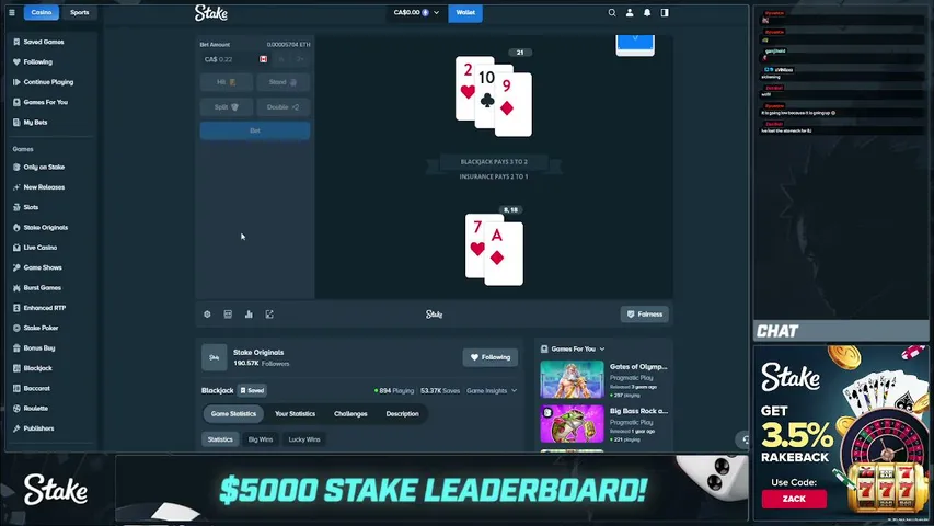 ZackWinz playing Slots & Casino - Live Casino Stream