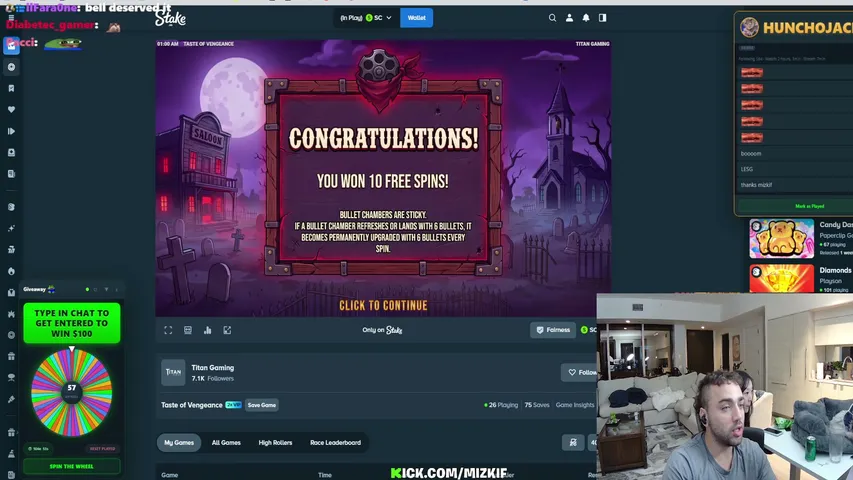 Mizkif playing Slots & Casino - Live Casino Stream