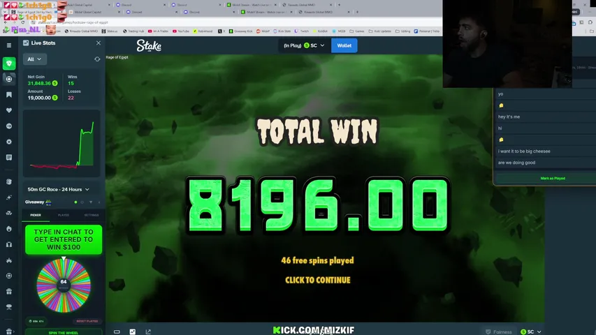 Mizkif playing Slots & Casino - Live Casino Stream