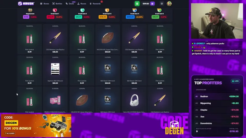 degenerzon playing Slots & Casino - Live Casino Stream