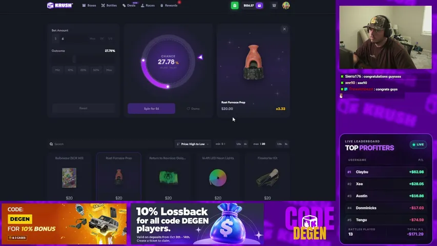 degenerzon playing Slots & Casino - Live Casino Stream