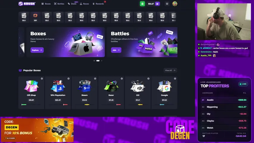 degenerzon playing Slots & Casino - Live Casino Stream