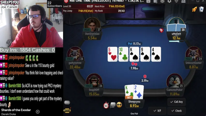 sheepsyou7 playing Poker - Live Casino Stream