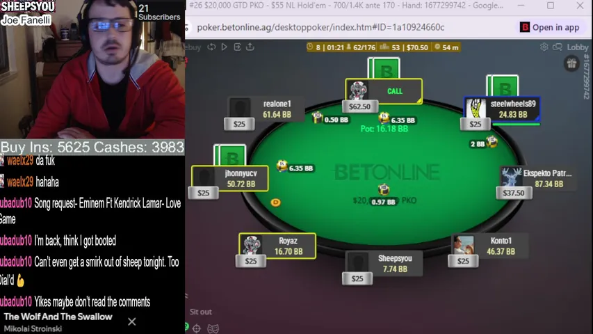 sheepsyou7 playing Poker - Live Casino Stream