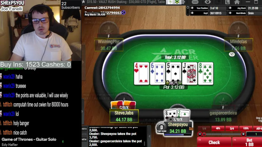 sheepsyou7 playing Poker - Live Casino Stream