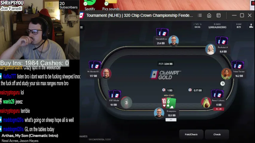 sheepsyou7 playing Poker - Live Casino Stream