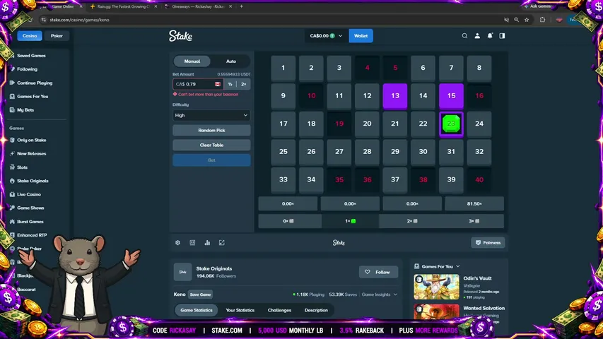 Rickashay playing Slots & Casino - Live Casino Stream