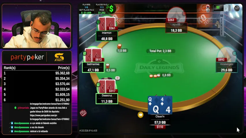 Clous1n playing Poker - Live Casino Stream