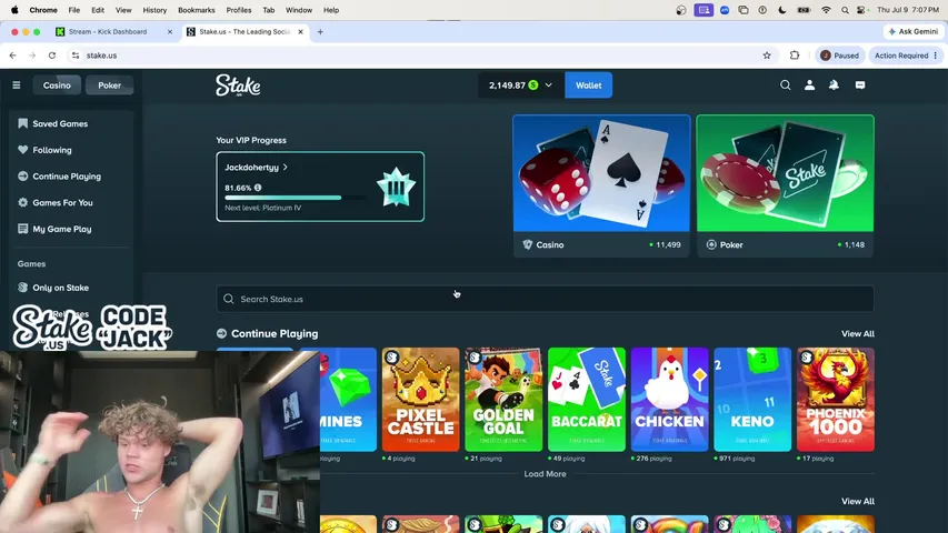 jackdoherty playing Slots & Casino - Live Casino Stream