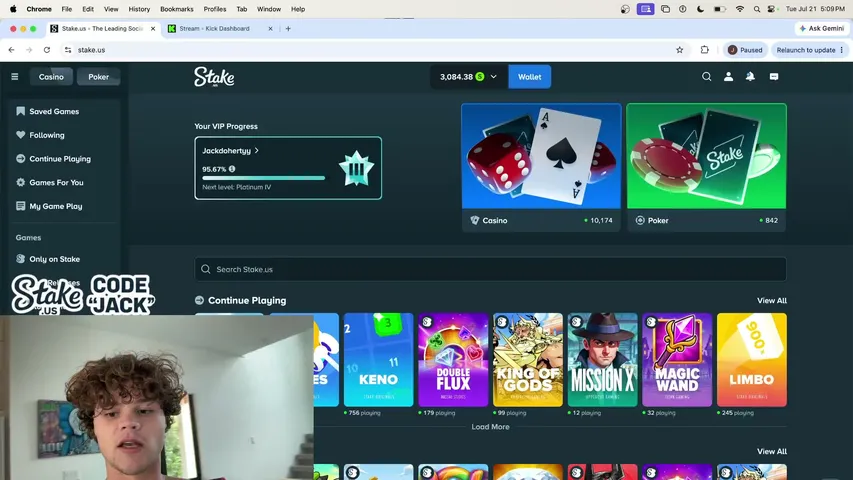 jackdoherty playing Slots & Casino - Live Casino Stream