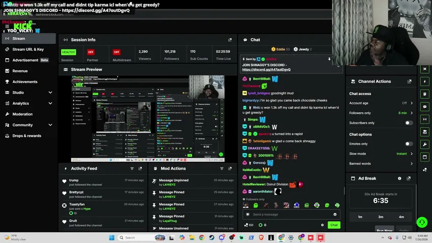 ShnaggyHose playing Slots & Casino - Live Casino Stream