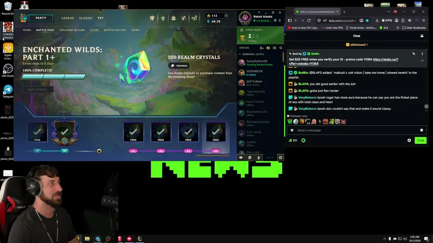 bakedalaska playing Teamfight Tactics - Live Casino Stream