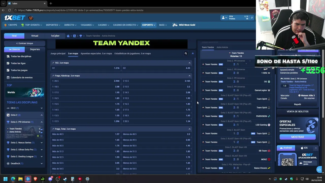 Benjaz — TEAM YANDEX VS ASTRA INVICTA / PARI UNIVERSE DIA 6🏆 / CODIGO : 1XBENJAZ ✅