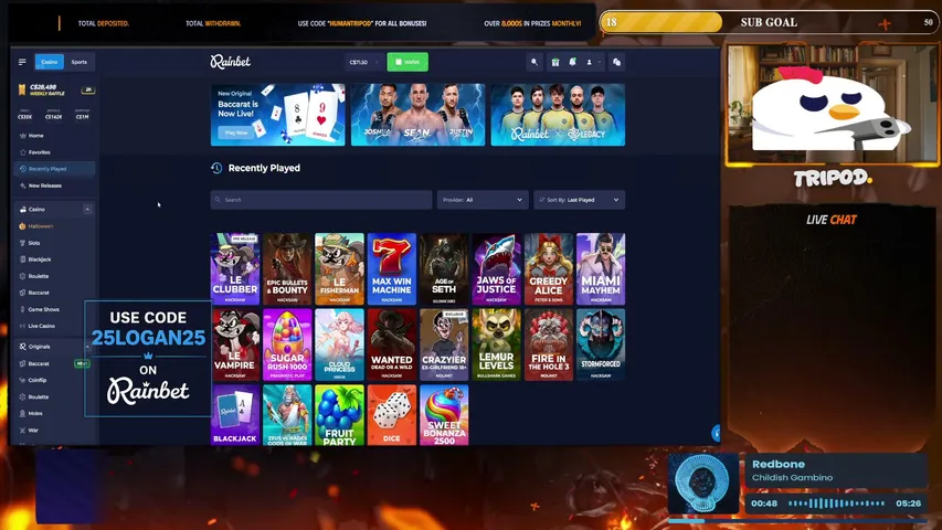HumanTripod playing Slots & Casino - Live Casino Stream