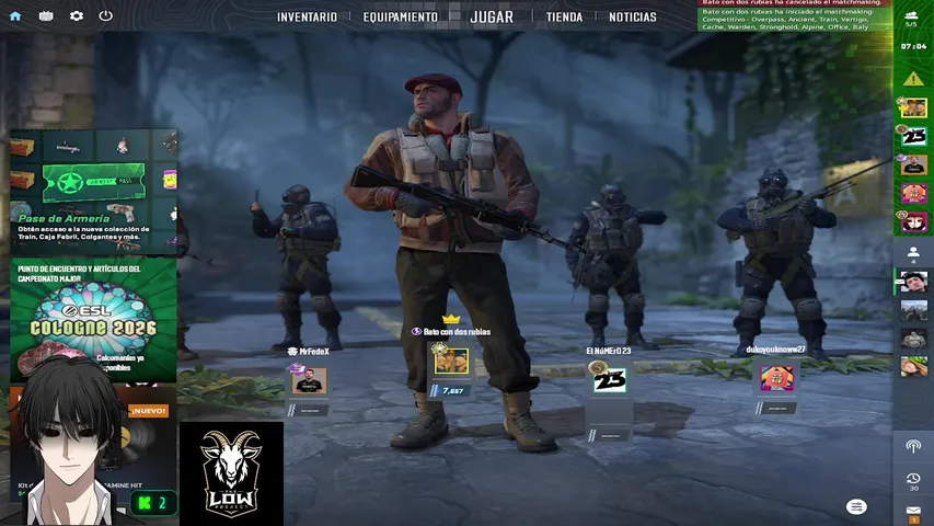 CS2 ANTES DE MIMIR - SOLO Q - The Low Project - comando de texto a voz:  !tts