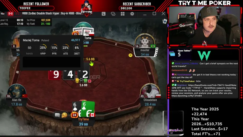 TryTimePoker playing Poker - Live Casino Stream