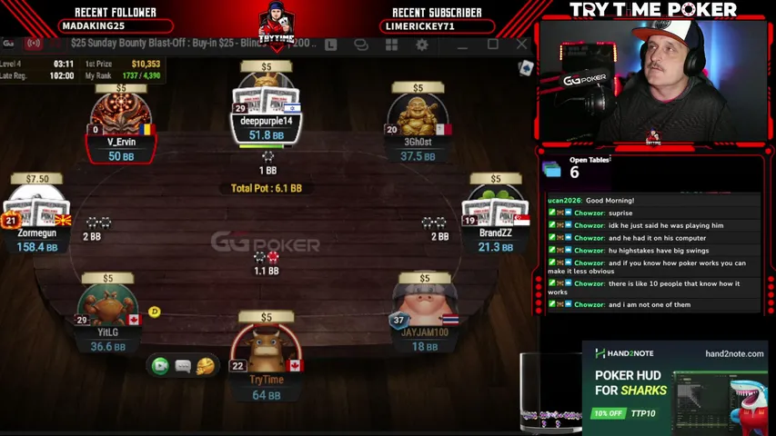 TryTimePoker playing Poker - Live Casino Stream