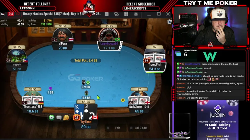 TryTimePoker playing Poker - Live Casino Stream