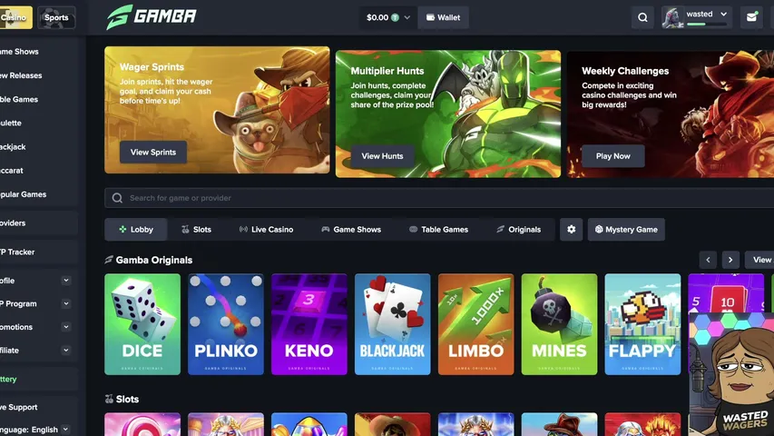 wastedwagers playing Slots & Casino - Live Casino Stream