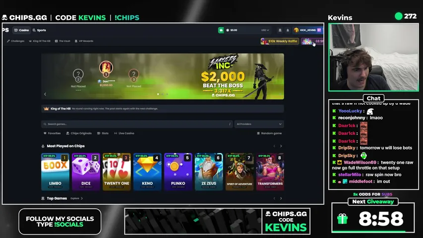kevins playing Slots & Casino - Live Casino Stream
