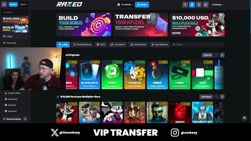 corkezy playing Slots & Casino - Live Casino Stream