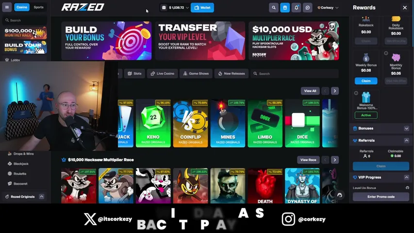corkezy playing Slots & Casino - Live Casino Stream