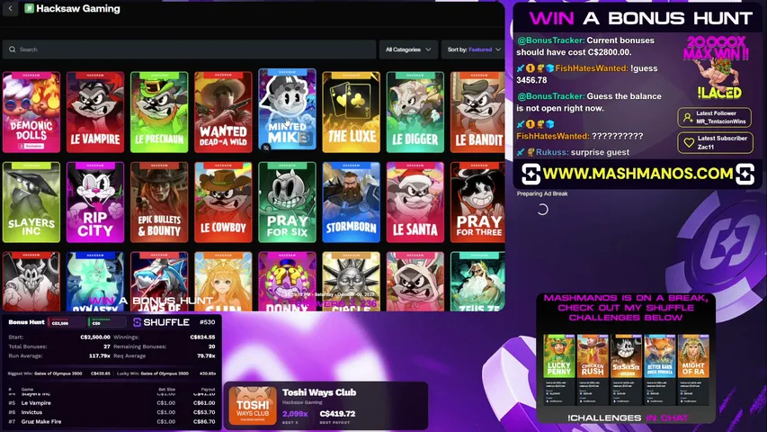 mashmanos playing Slots & Casino - Live Casino Stream