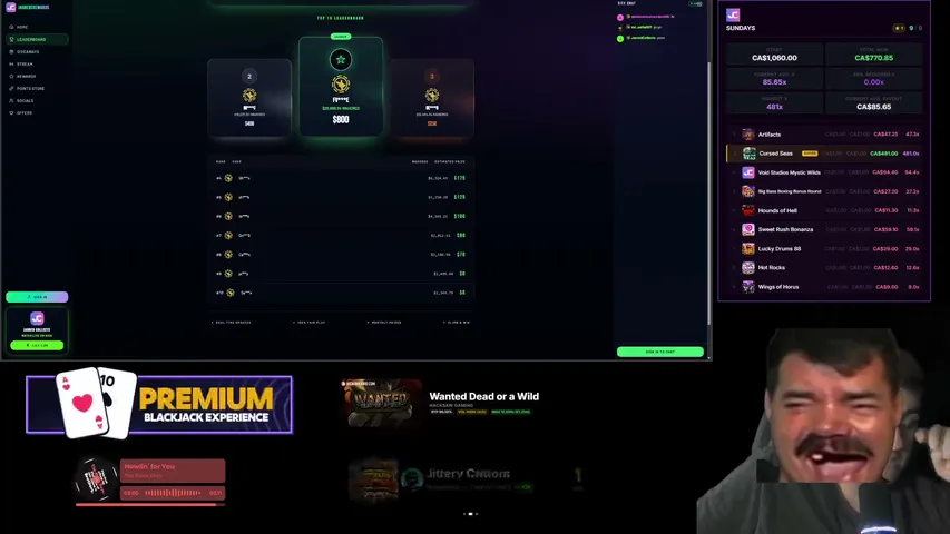 jarredcollects playing Slots & Casino - Live Casino Stream