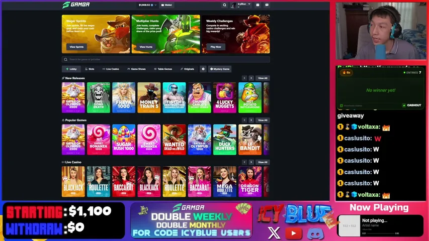 icyblue playing Slots & Casino - Live Casino Stream