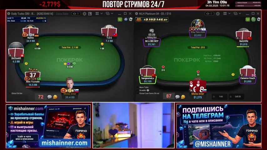 mishainner24 playing Poker - Live Casino Stream