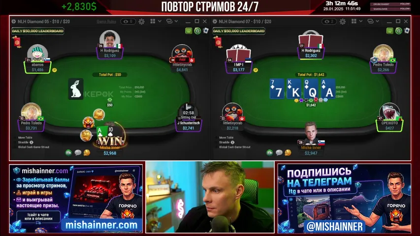 mishainner24 playing Poker - Live Casino Stream