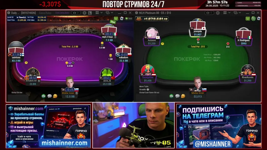 mishainner24 playing Poker - Live Casino Stream