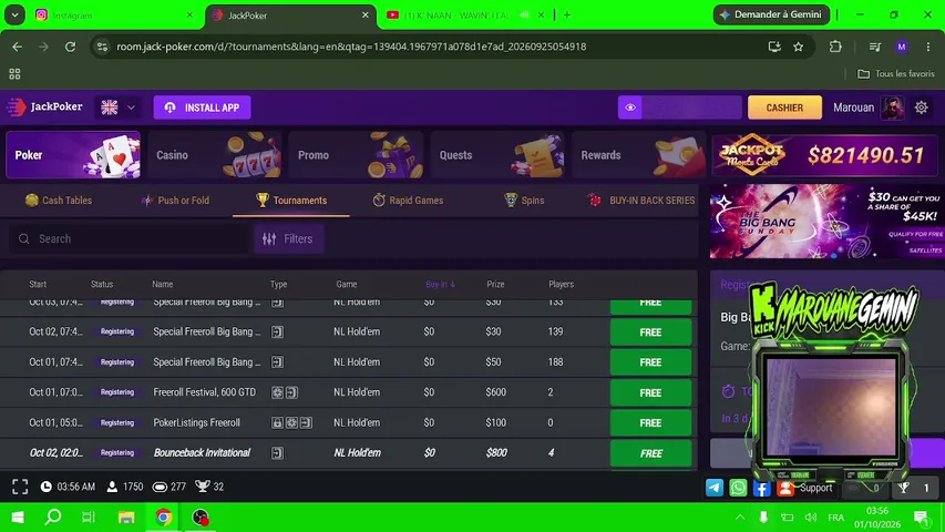 MarouaneGemini playing Poker - Live Casino Stream