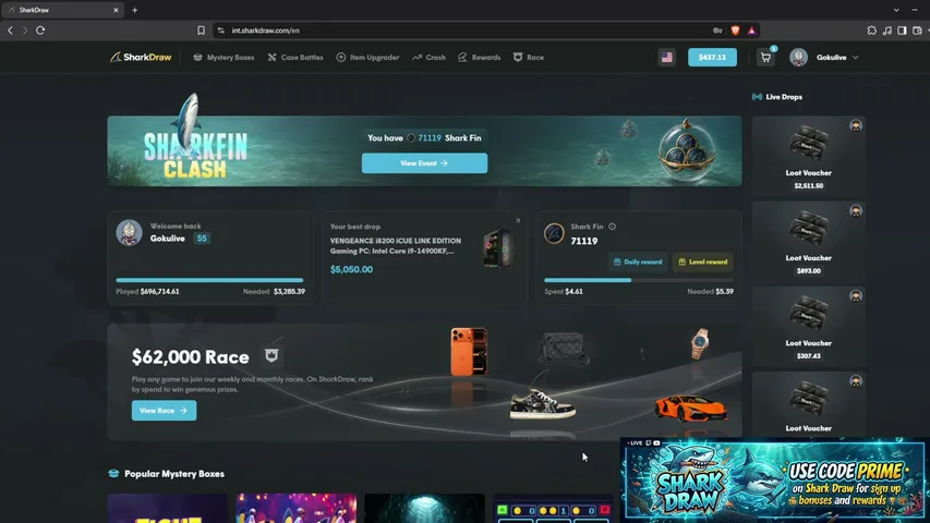 gokusamalive playing Slots & Casino - Live Casino Stream