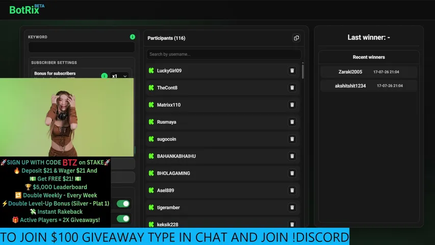 $100 STAKE GIVEAWAY | $5000 !leaderboard !stake !discord