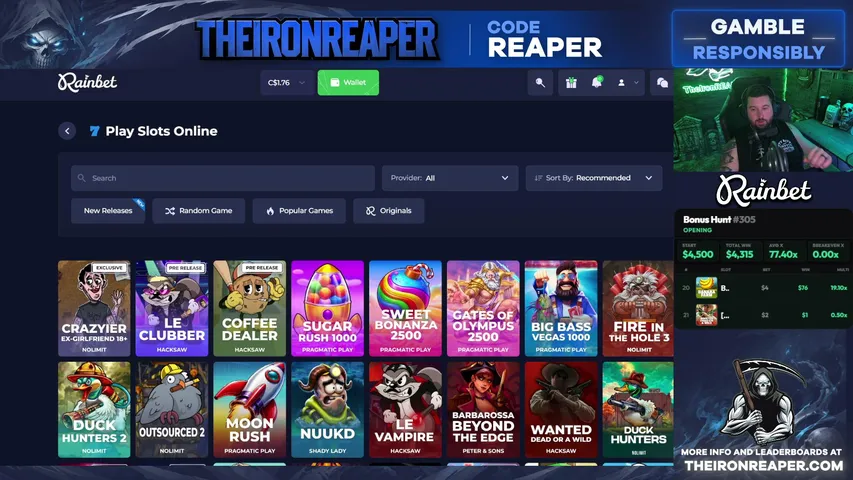 theironreaper playing Slots & Casino - Live Casino Stream