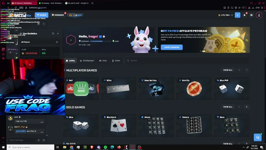 fragei playing Slots & Casino - Live Casino Stream