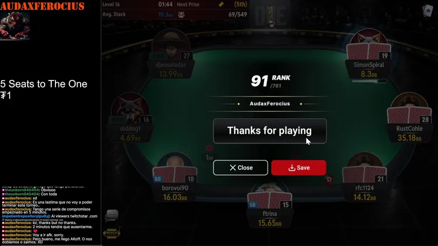 audaxferocius playing Poker - Live Casino Stream