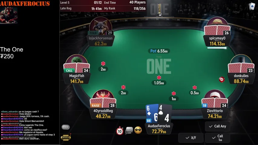 audaxferocius playing Poker - Live Casino Stream