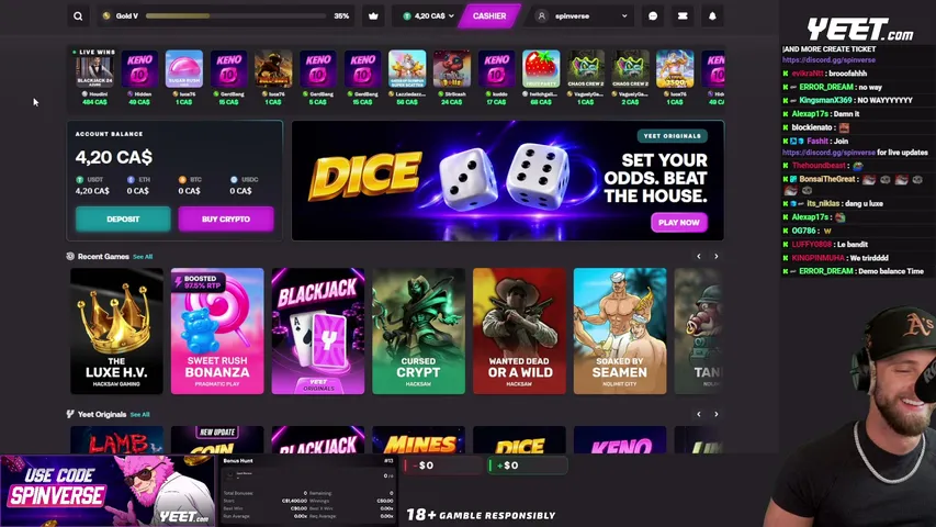 spinverse playing Slots & Casino - Live Casino Stream