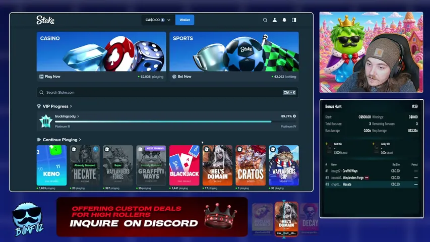 bumfuz playing Slots & Casino - Live Casino Stream