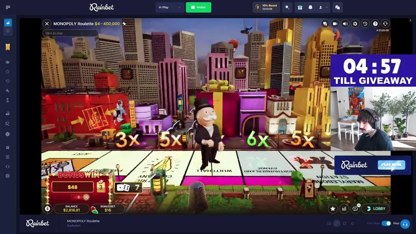 RAINBET🥳GIVEAWAYS 🥳EXCLUSIVE MONOPOLY LIVE GAME 🥳$3500 !LEADERBOARD !RAINBET🥳(RAW 20%)