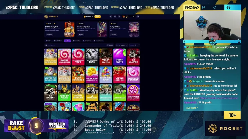x2pac_thuglord playing Slots & Casino - Live Casino Stream